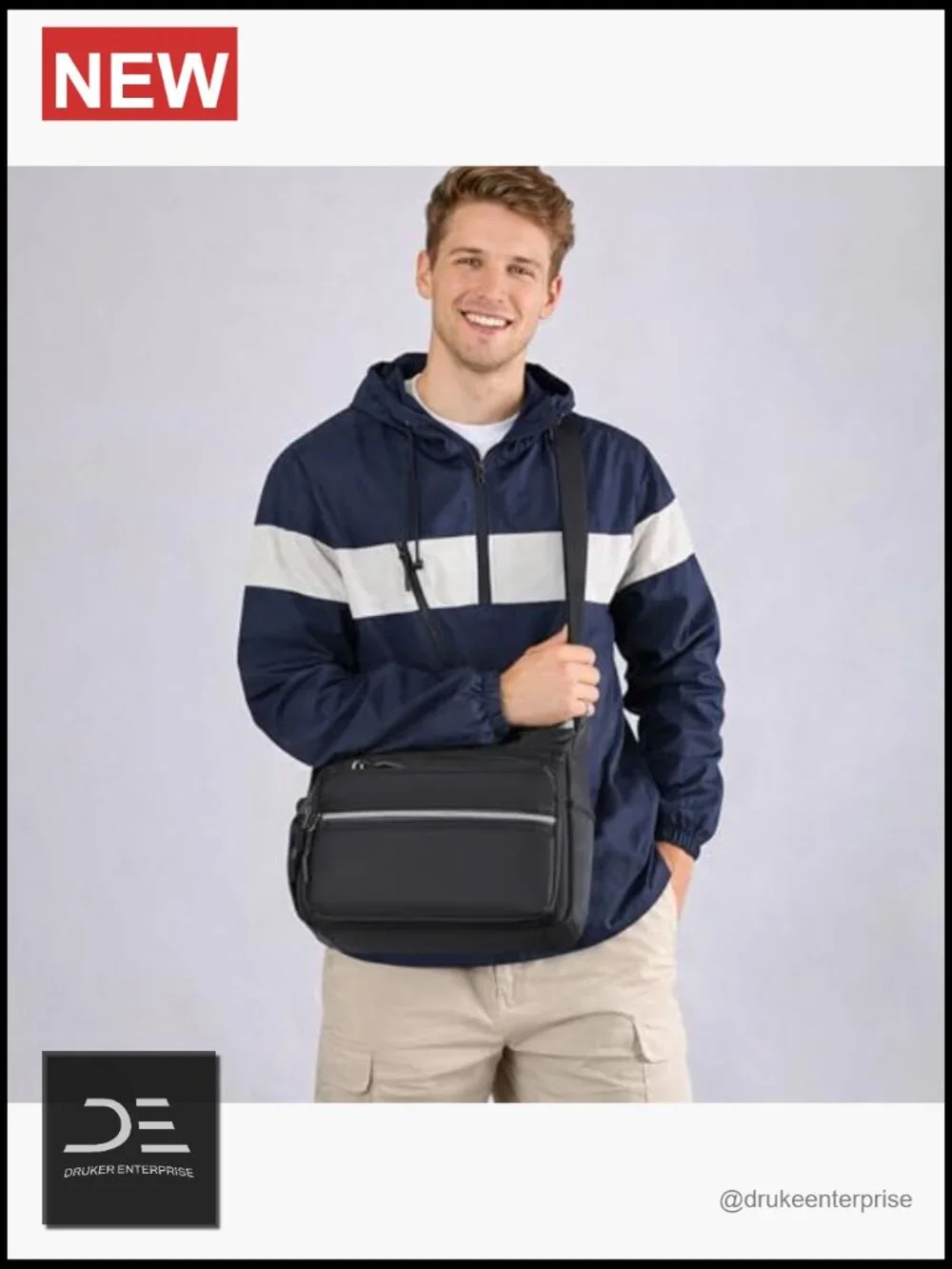 Nylon Waterproof Messenger Bag Multi-pocket Crossbody Shoulder Bag Travel